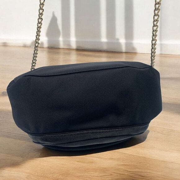 Samsonite Black RFID-Protected Nylon Travel Purse Chain Strap Black & Gold - Picture 8 of 12